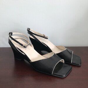 Franco Sarto | Black Wedge Sandals